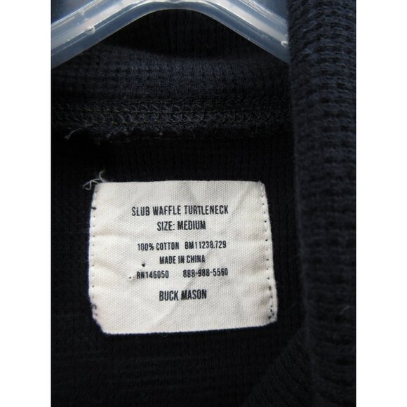 Buck Mason Sweater Medium Slub Waffle Turtleneck Thermal Pullover - Picture 8 of 10